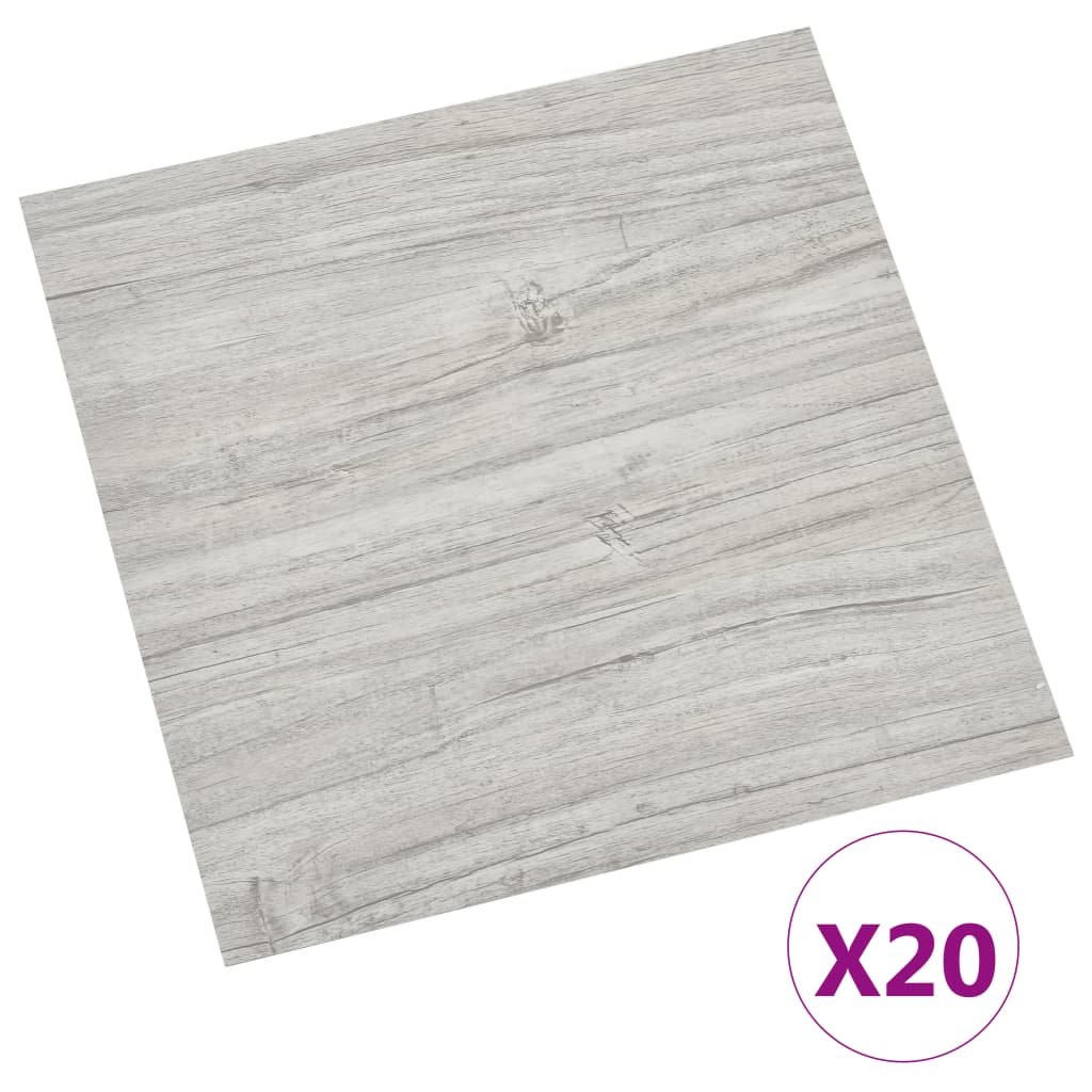 Tarimas de suelo autoadhesivas 20 uds PVC gris claro 1,86 m²