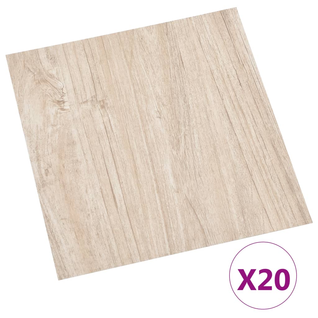 Plataformas de solo auto -adesivo 20 unidades PVC Brown claro 1,86 m²