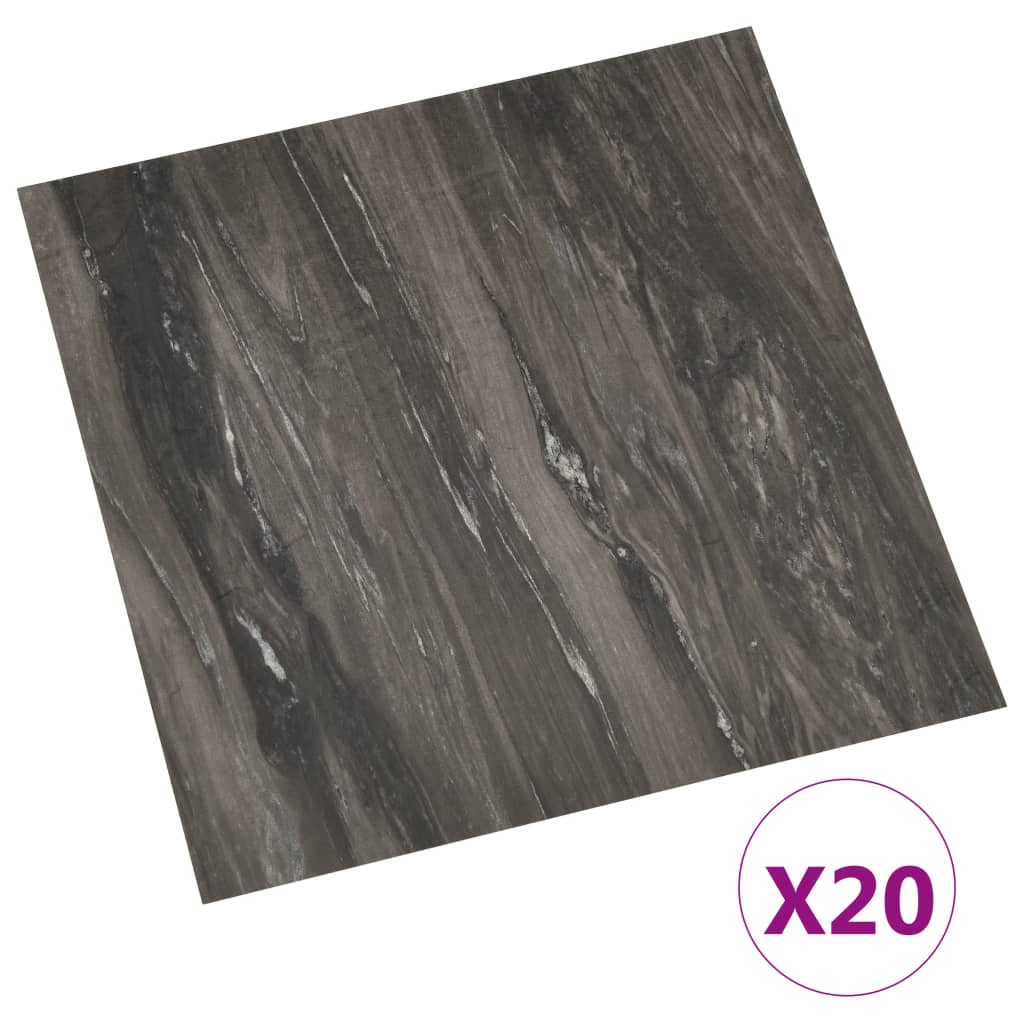 Tarimas de suelo autoadhesivas 20 uds PVC gris oscuro 1,86 m²