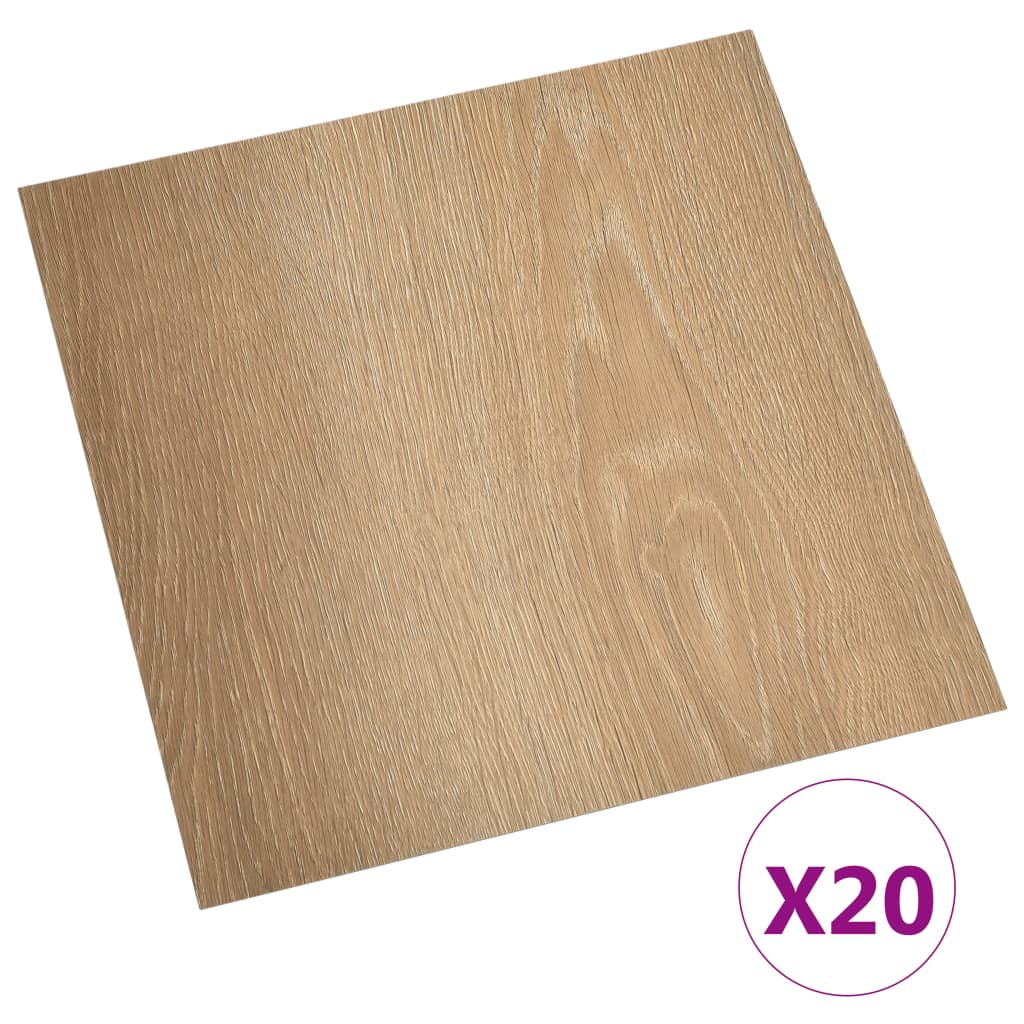 Plataformas de solo auto -adesivo 20 unidades PVC Brown 1,86 m²