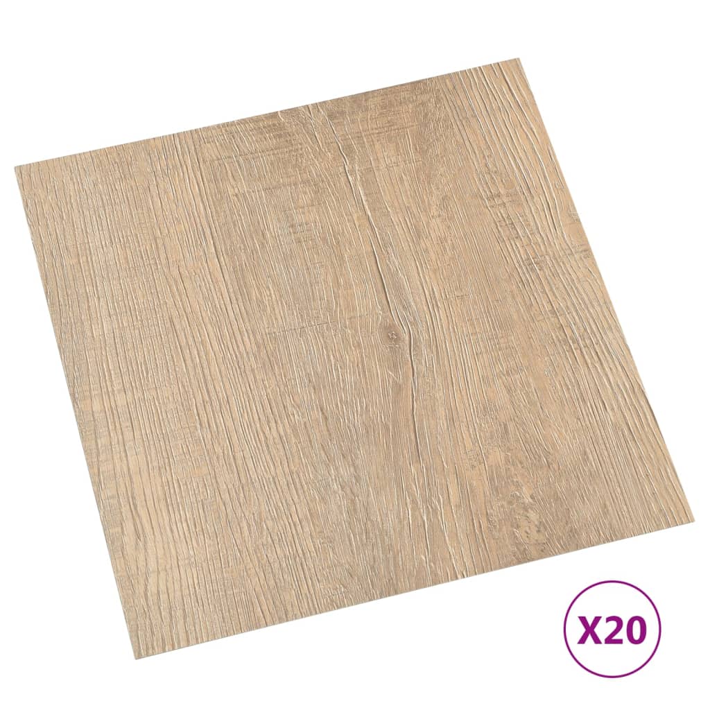 Plataformas de solo auto -adesivo 20 unidades PVC Brown 1,86 m²