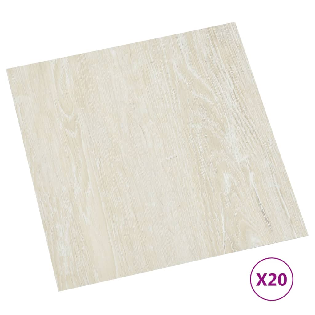 Tarimas de suelo autoadhesivas 20 uds PVC crema 1,86 m²