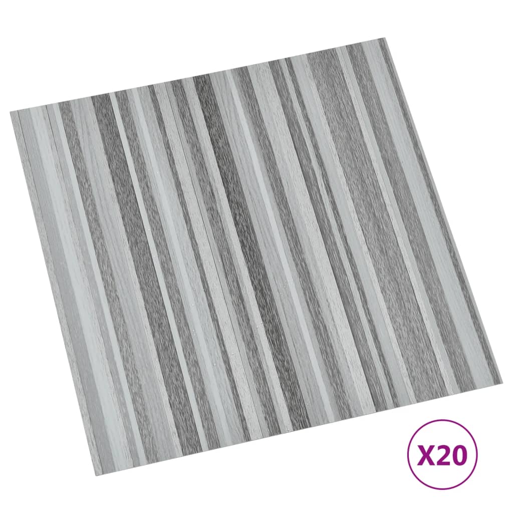 Tarimas de suelo autoadhesivas 20 uds PVC gris claro 1,86 m²