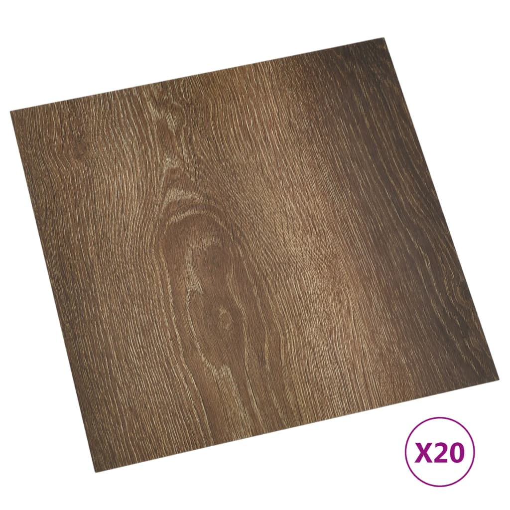 Plataformas de solo auto -adesivo 20 unidades PVC Brown 1,86 m²