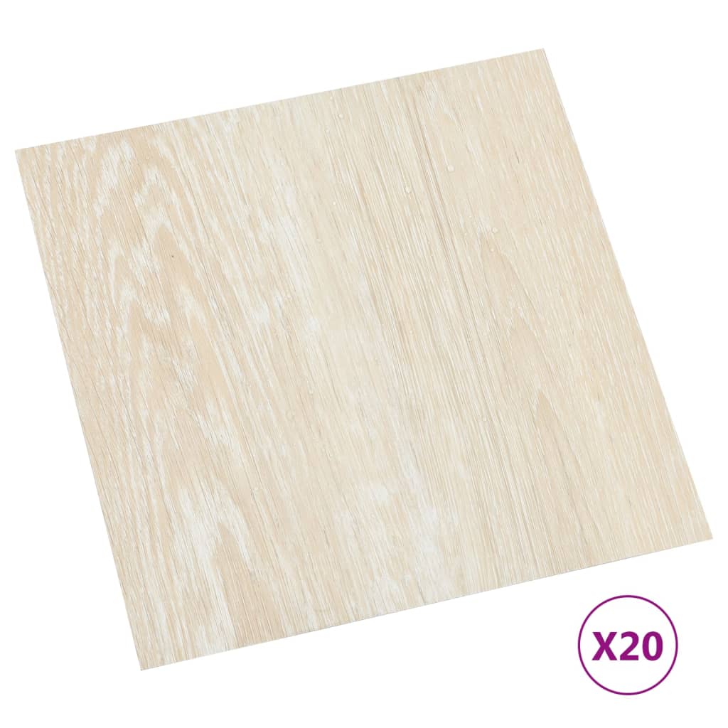 Tarimas de suelo autoadhesivas 20 uds PVC beige 1,86 m²