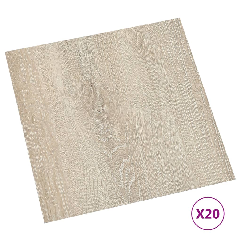 Tarimas de suelo autoadhesivas 20 uds PVC beige 1,86 m²