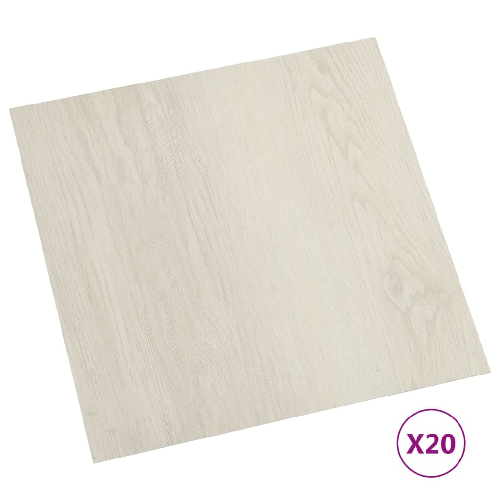 Tarimas de suelo autoadhesivas 20 uds PVC beige 1,86 m²