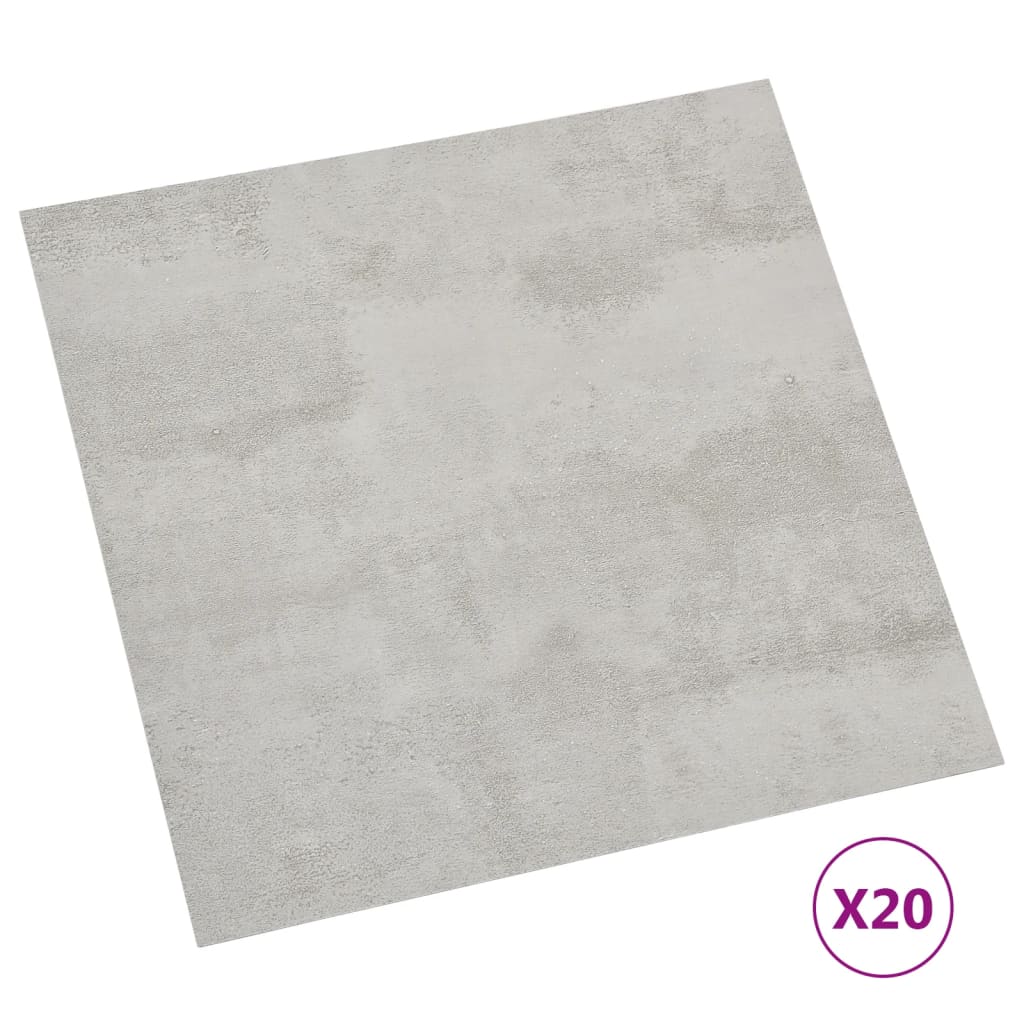 Tarimas de suelo autoadhesivas 20 uds PVC gris claro 1,86 m²