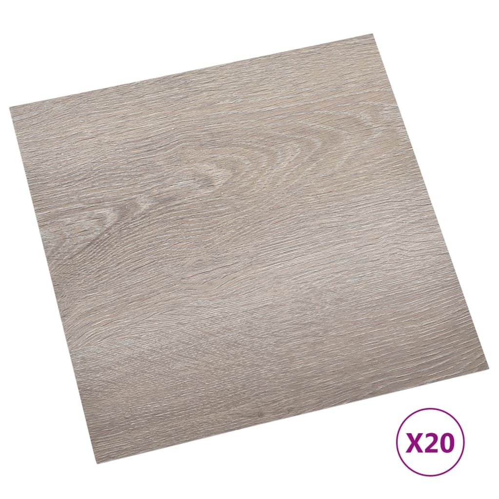 Tarimas de suelo autoadhesivas 20 uds PVC gris taupe 1,86 m²