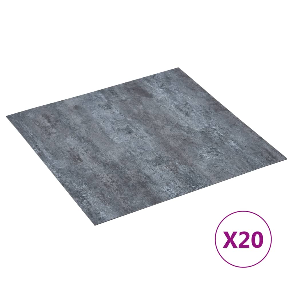 Tarimas de suelo autoadhesivas 20 uds PVC mármol gris 1,86 m²