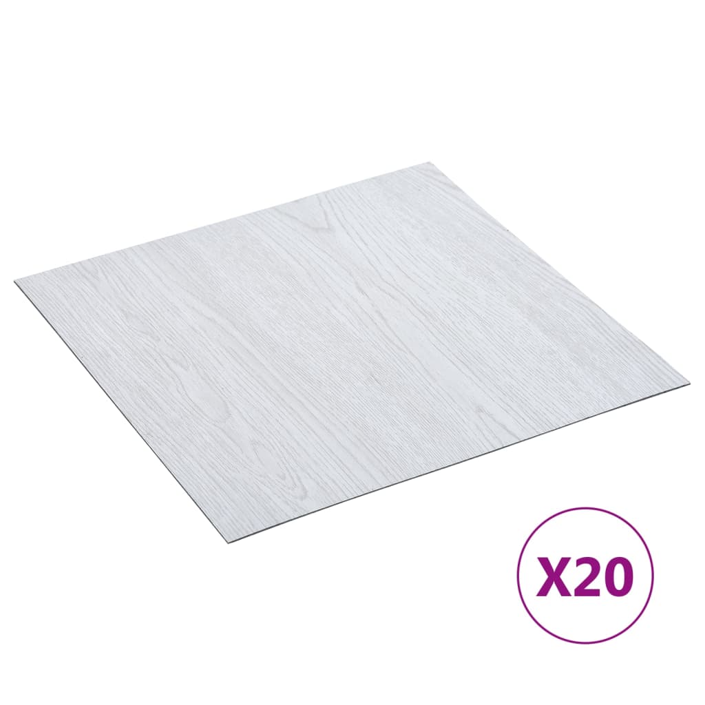 Tarimas de suelo autoadhesivas 20 uds PVC blanco 1,86 m²