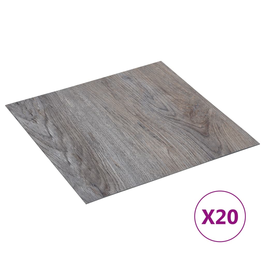 Vetonek Tarimas de suelo autoadhesivas 20 uds PVC marrón claro 1,86 m²