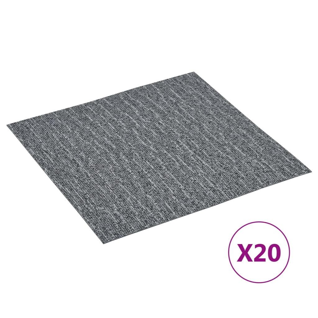 Vetonek Tarimas de suelo autoadhesivas 20 uds PVC gris 1,86 m²