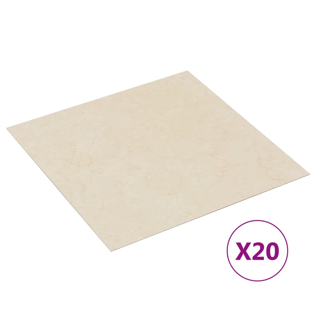 Tarimas de suelo autoadhesivas 20 uds PVC beige 1,86 m²