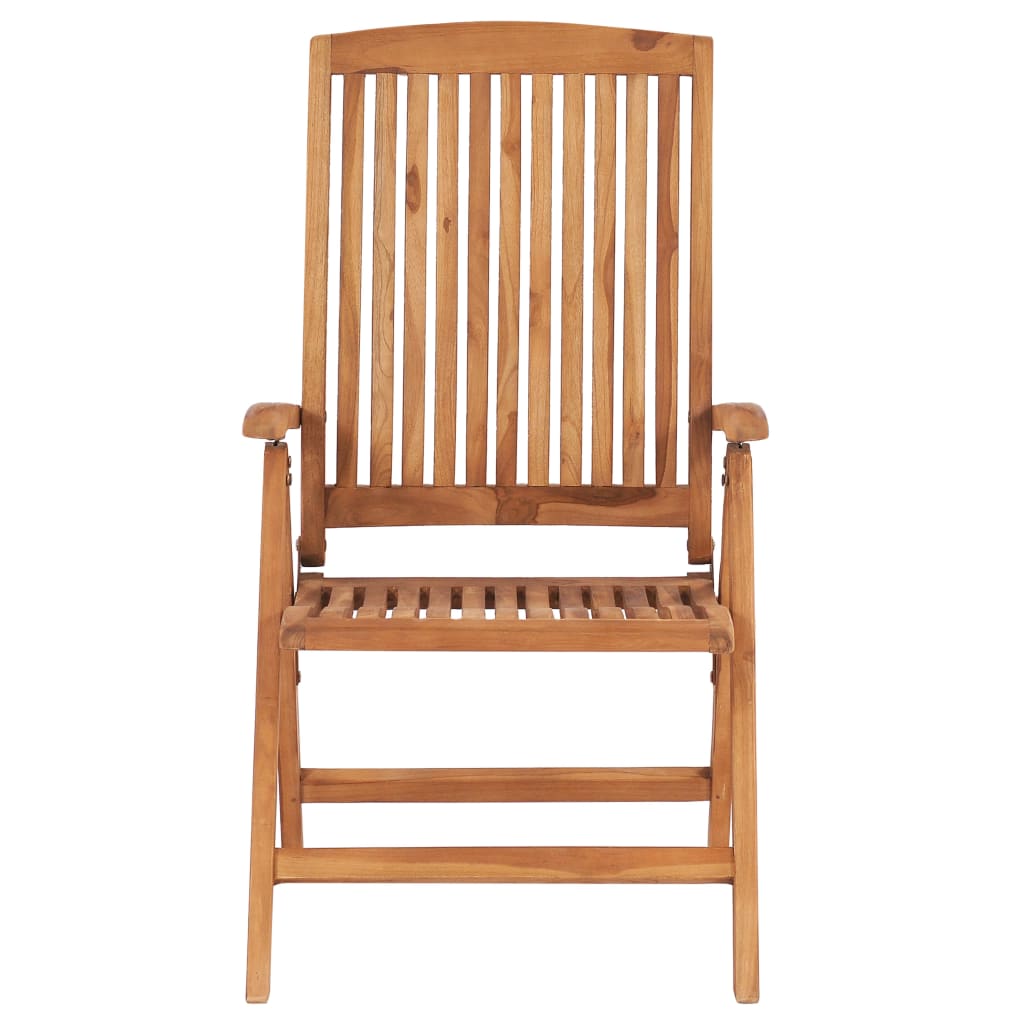 Reclinable garden chairs 6 units solid wood of teak