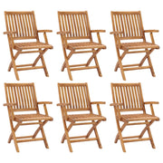 Folding garden chairs 6 units solid teak wood v9319 Vetonek