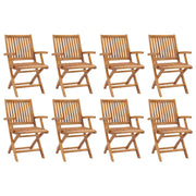 Folding garden chairs 8 units solid teak wood v9326 Vetonek