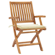 Folding garden chairs 4 pcs solid teak wood with cushions V9357 Vetonek