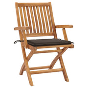 Folding garden chairs 4 pcs solid teak wood with cushions V9418 Vetonek