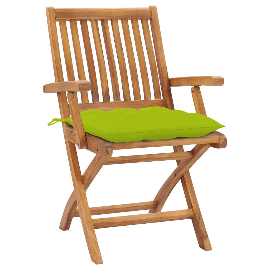Folding garden chairs 8 pcs solid teak wood with cushions V0131 Vetonek