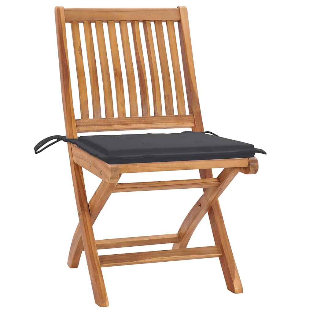 Folding garden chairs 6 UDS Maciza wood teak with cushions