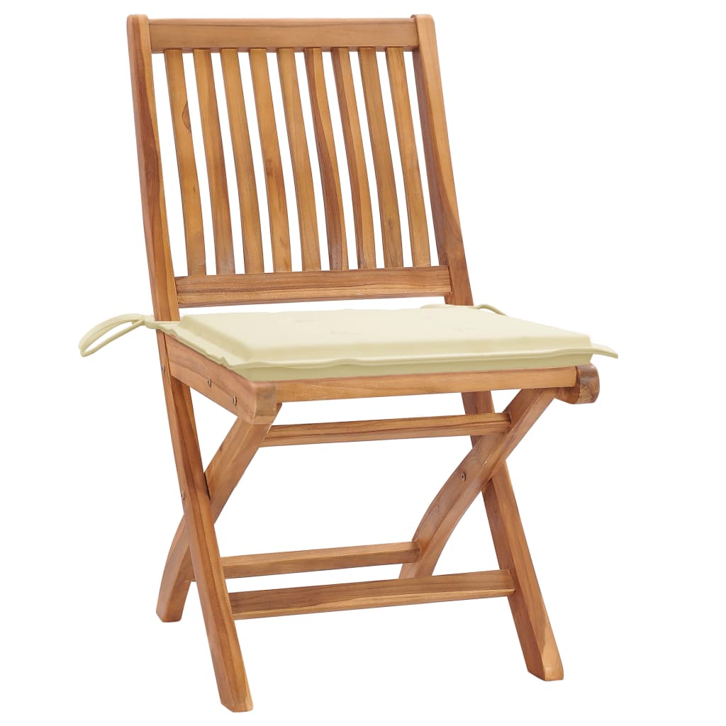 Folding garden chairs 6 UDS Maciza wood teak with cushions