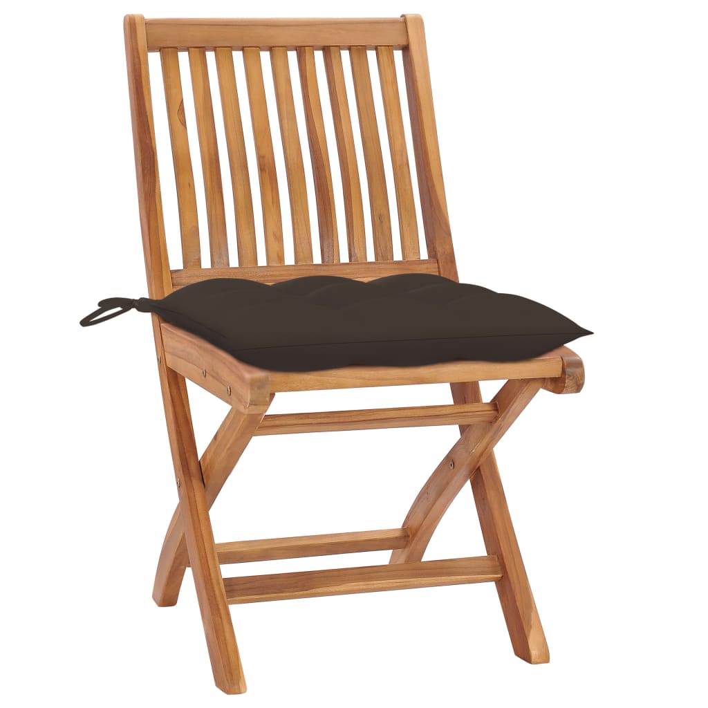 Folding garden chairs 6 UDS Maciza wood teak with cushions