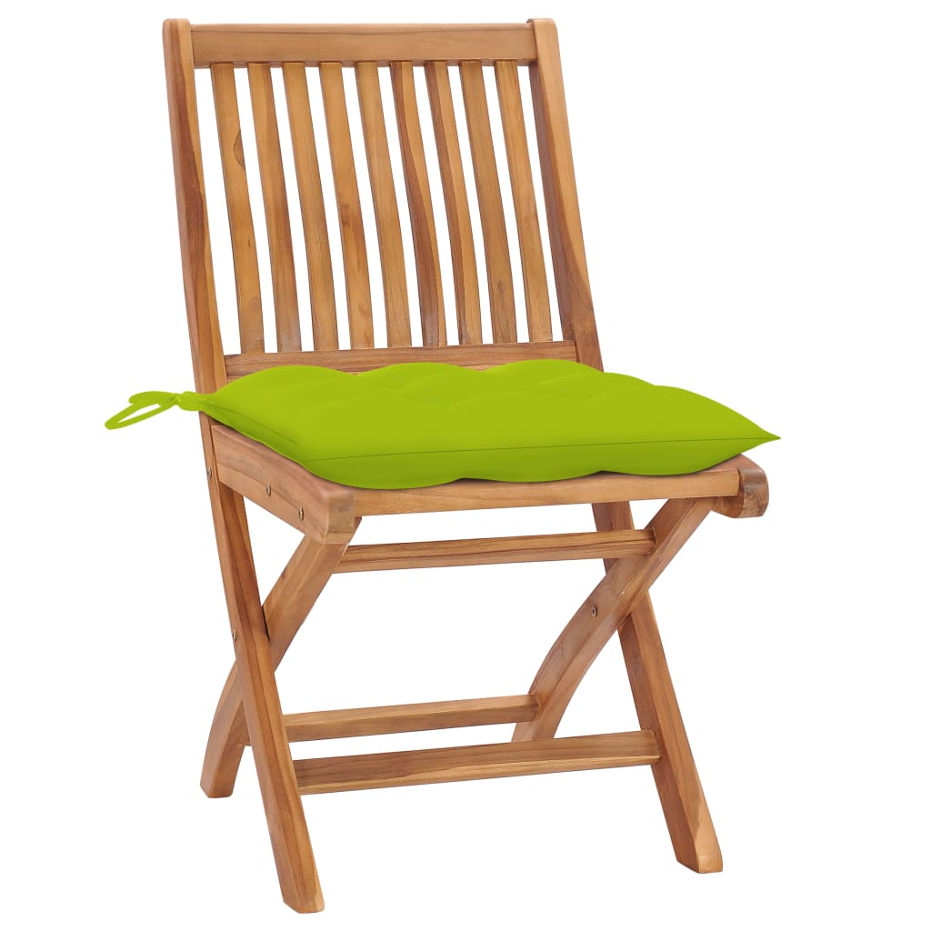 Folding garden chairs 6 UDS Maciza wood teak with cushions