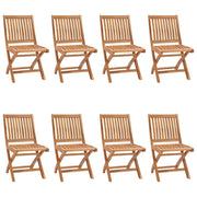 Folding garden chairs 8 pcs solid teak wood with cushions V0735 Vetonek
