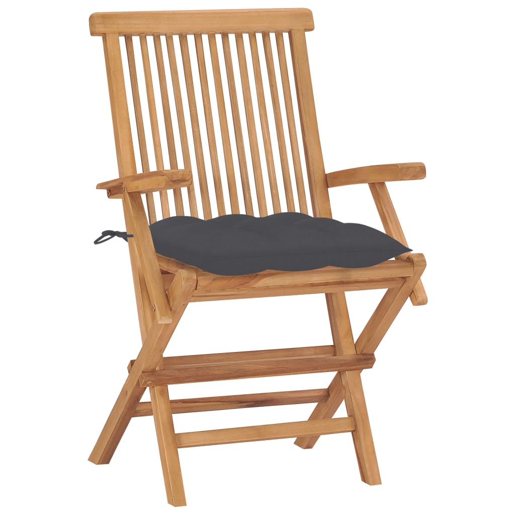 Lorategiko aulkiak 8 Uds Teak Wood Anthracite grisarekin