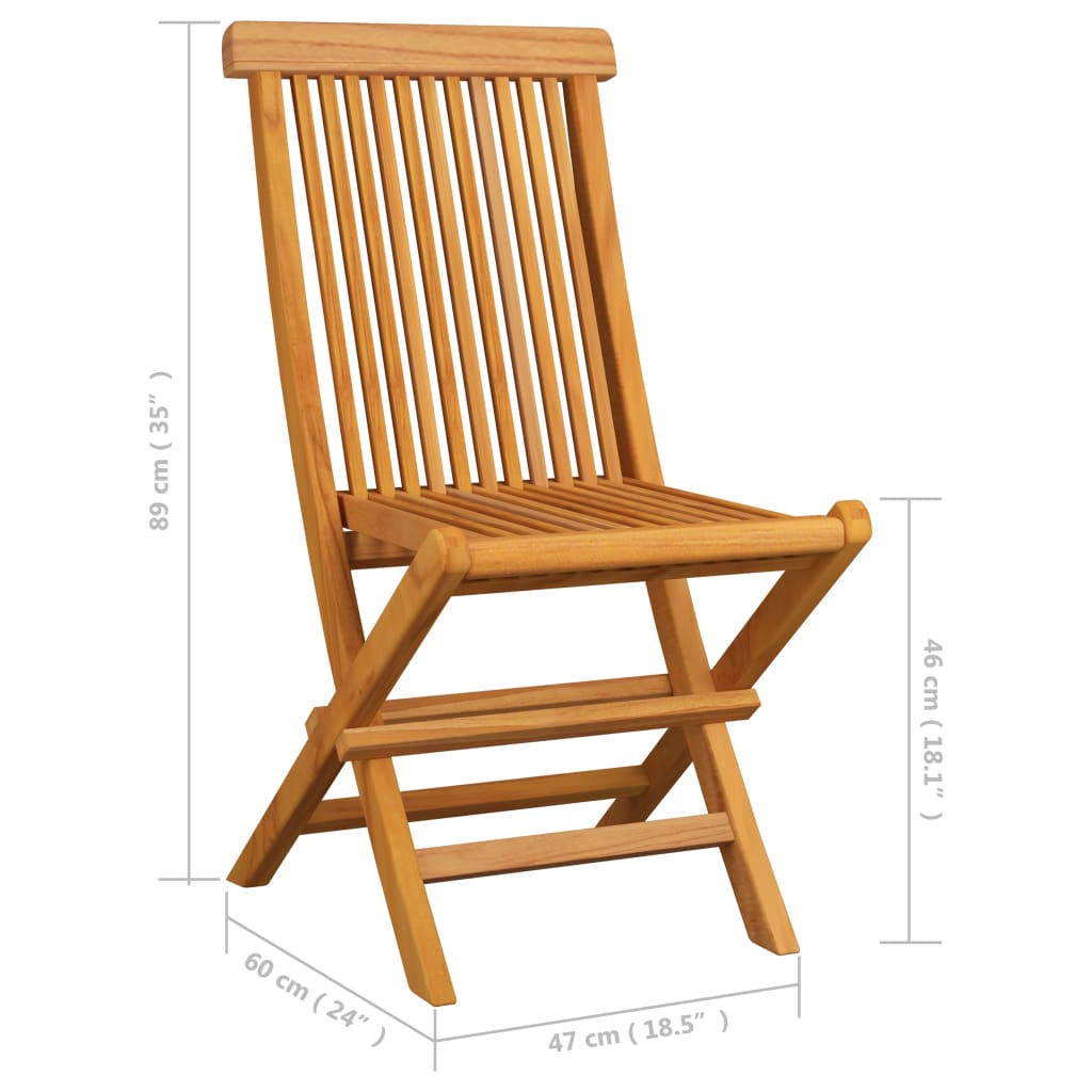 Folding garden chairs 8 units solid wood of teak