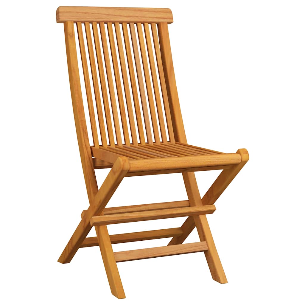 Chaises de jardin 8 unités teck solide avec coussins beige