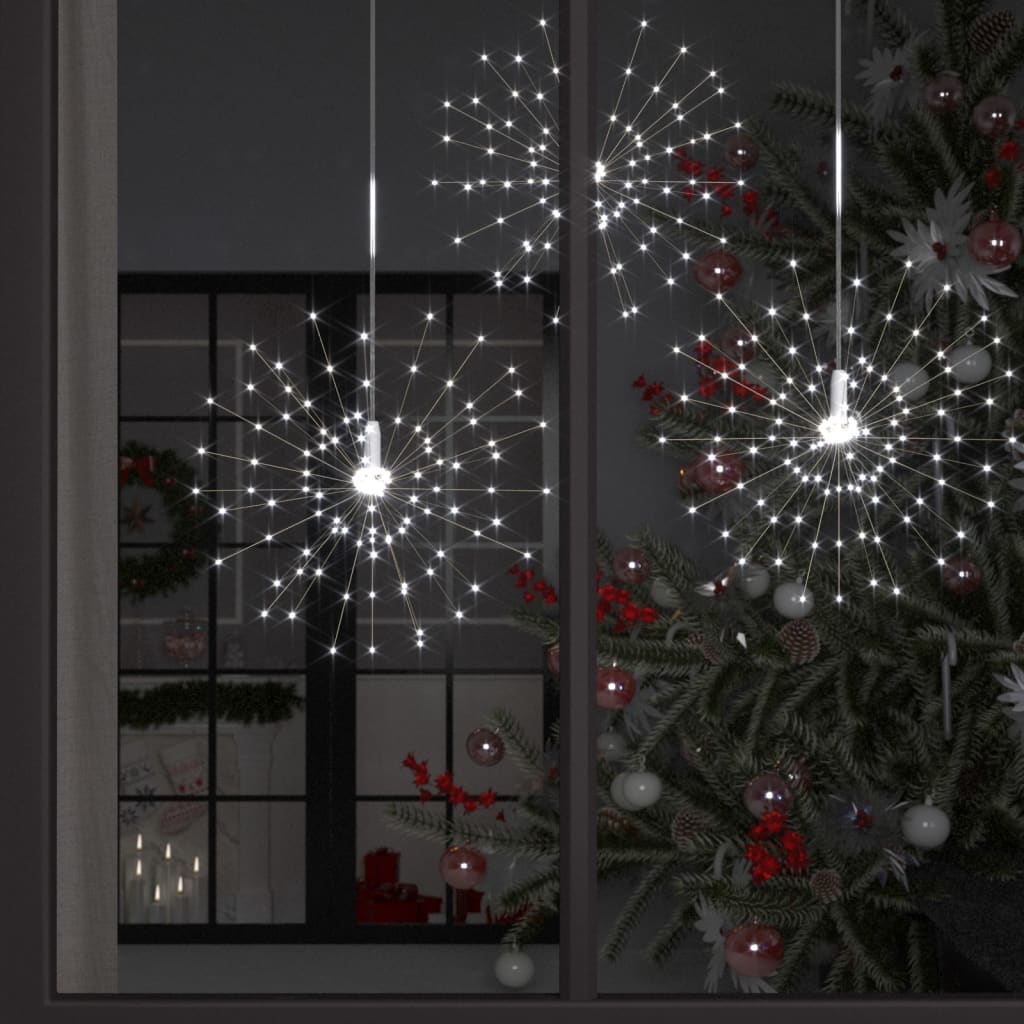 Vetonek Luz de petardo de navidad exterior blanco frío 140 LEDs 20 cm