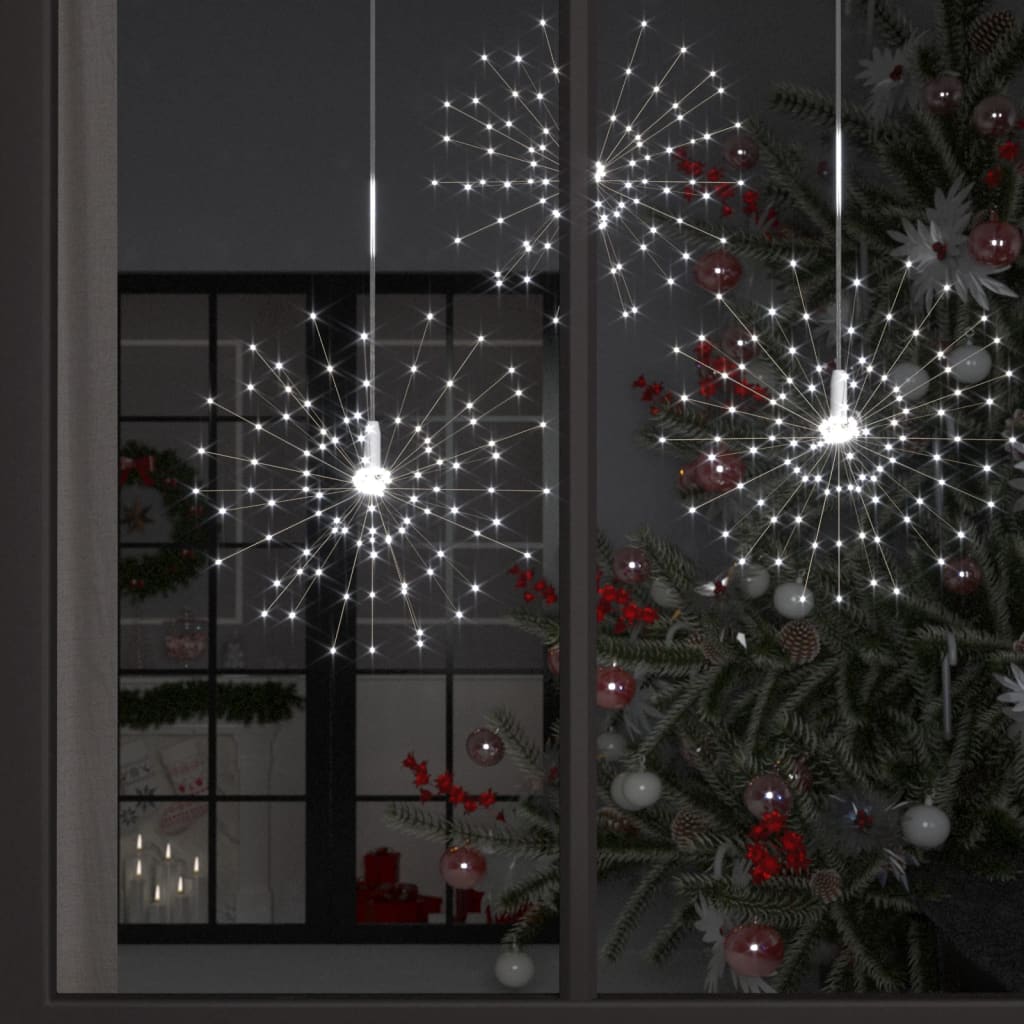 Vetonek Luz de petardo de navidad exterior blanco frío 4 uds 560 LEDs