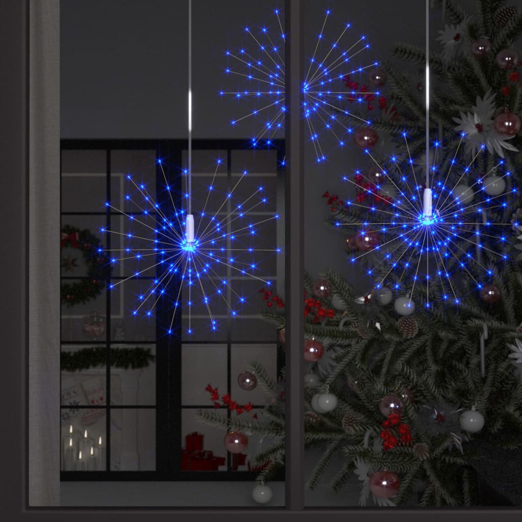 Vetonek Luces de petardo de navidad exterior azul 2 uds 280 LED 20 cm