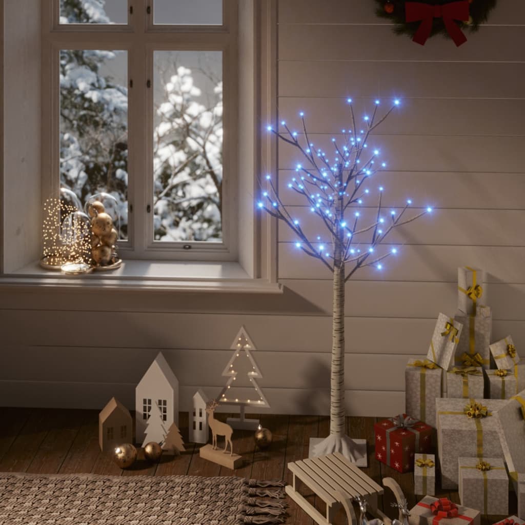 Vetonek Árbol de Navidad 120 LEDs azul sauce interior exterior 1,2 m