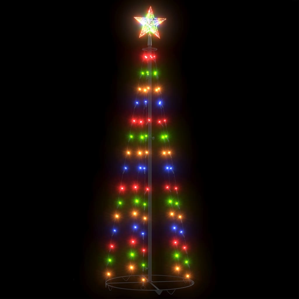 Árbol cono de Navidad 84 LEDs decoración colores 50x150 cm