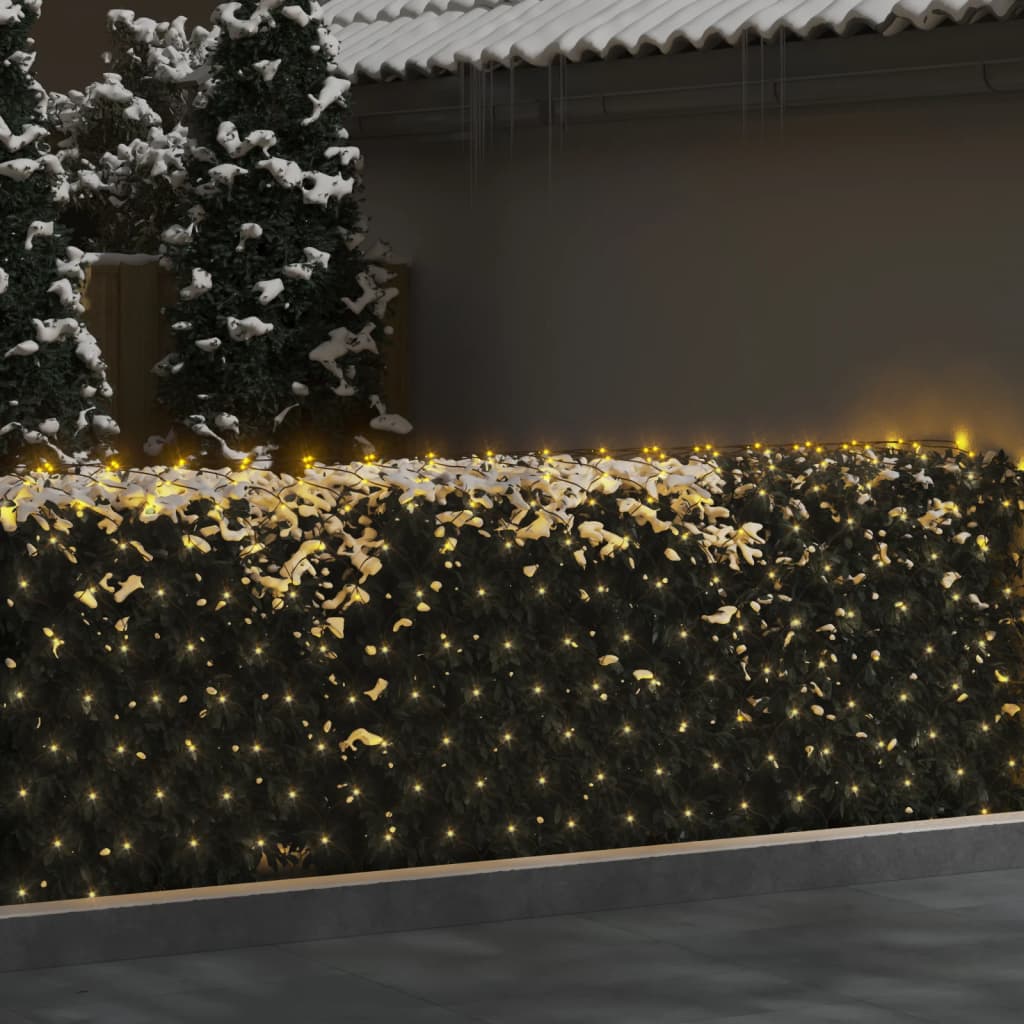 Red de luces de Navidad 204 LED blanco cálido 3x2 m