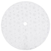 Falda del árbol de navidad de lujo blanca cuero sintético 150cm v5839 - Vetonek