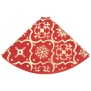 Falda del árbol de navidad de lujo con calcetín tela roja 122cm v5853 - Vetonek