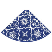 Falda del árbol de navidad de lujo con calcetín tela azul 122cm v5884 - Vetonek