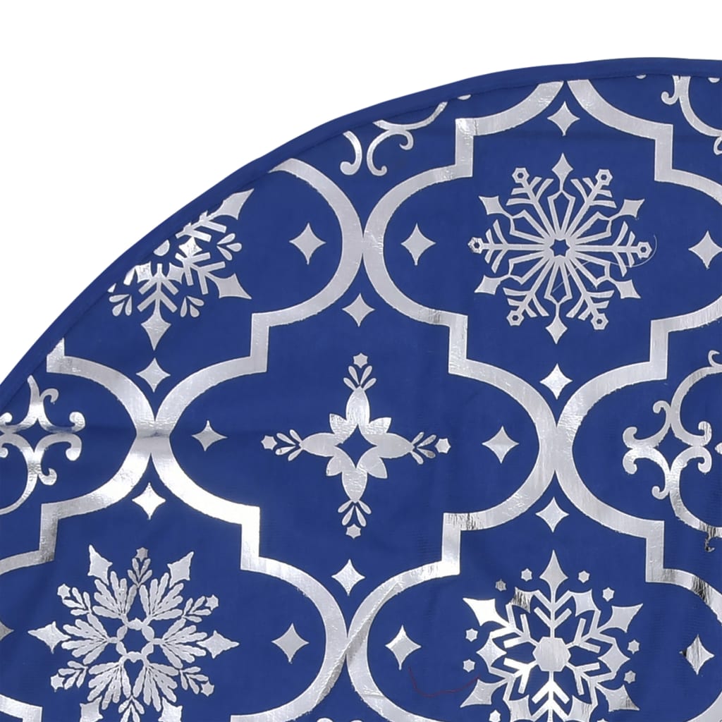 Falda del árbol de navidad de lujo con calcetín tela azul 122cm v5884 - Vetonek