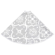 Falda del árbol de navidad de lujo y calcetín tela blanco 122cm v5976 - Vetonek