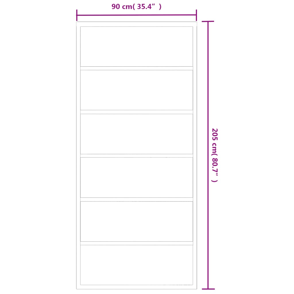 Puerta corredera ESG vidrio y aluminio negra 90x205 cm