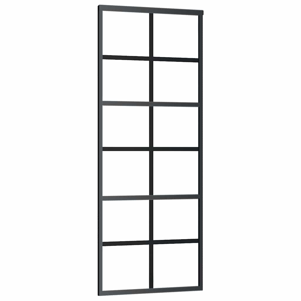 Sliding door ESG glass and black aluminum 76x205 cm 