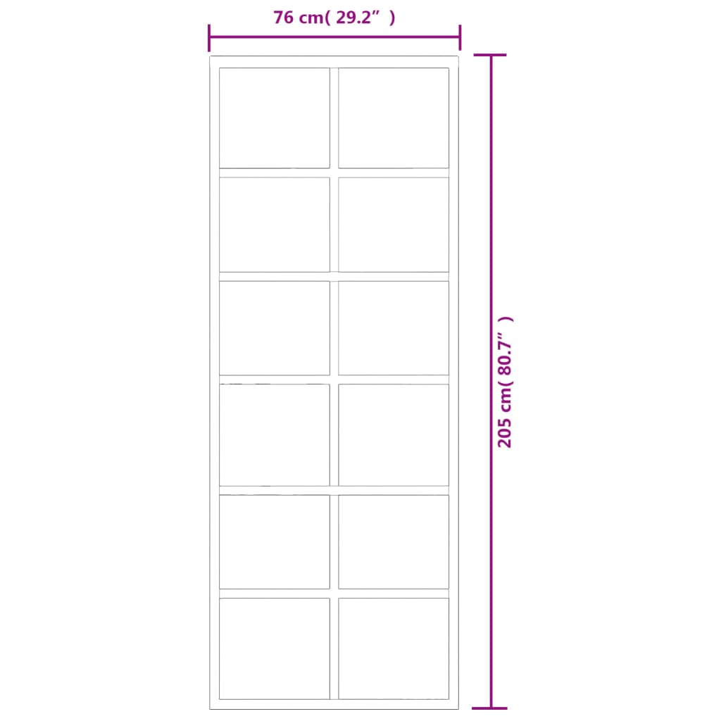 Puerta corredera ESG vidrio y aluminio negra 76x205 cm - Vetonek