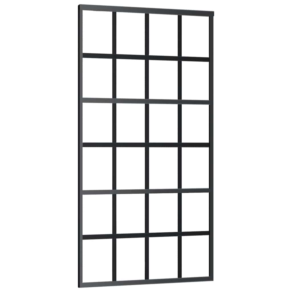 Sliding door ESG glass and black aluminum 102x205 cm 