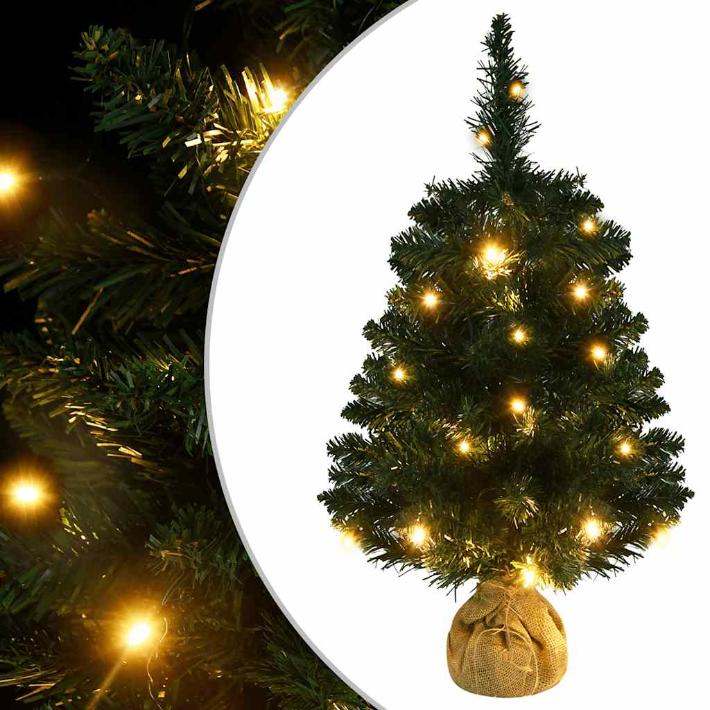 Árbol de navidad preiluminado con luces y soporte verde 60 cm v6317 Vetonek