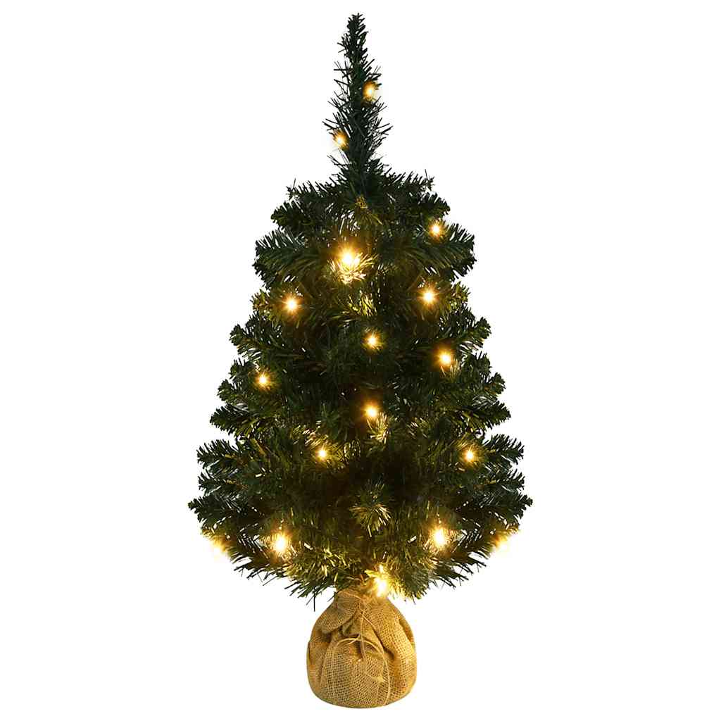 Árbol de navidad preiluminado con luces y soporte verde 90 cm v6324 - Vetonek