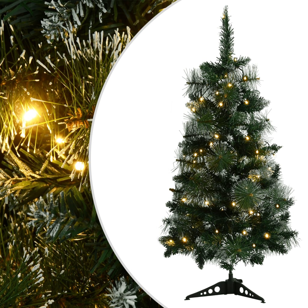 Árbol de navidad preiluminado con luces y soporte verde 90 cm v6348 Vetonek